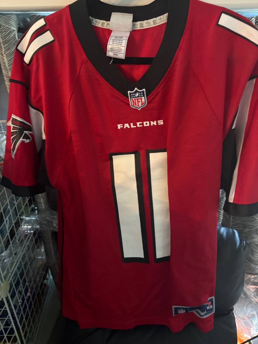 NFL Falcons Red and White No.11 Football Jersey